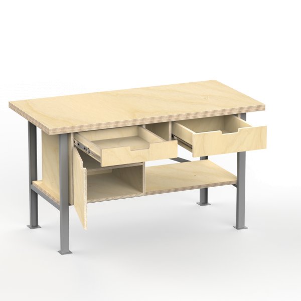 Profi Werkbank 1600 x 750 x 850 mm + 40mm Arbeitsplatte und Boden