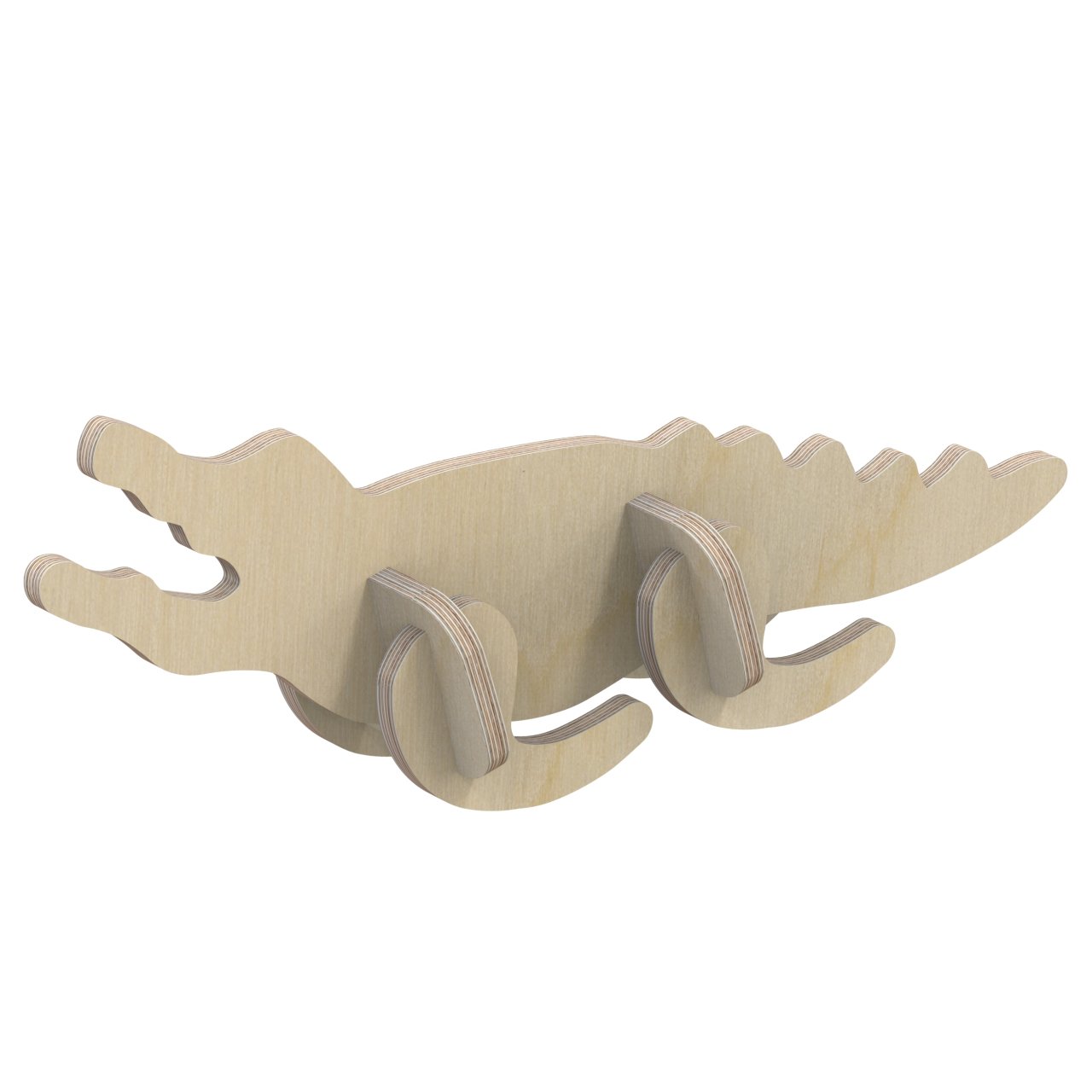 3D Holzbausatz Multiplex Birkenholz Konstruktions-Puzzle Modell Krokodil