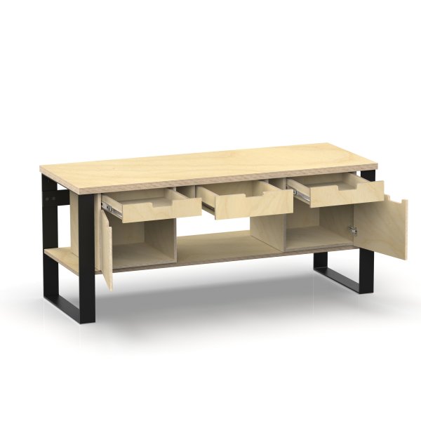 Profi Design Werkbank 2000 x 750 x 850 mm + 40mm Arbeitsplatte + Boden