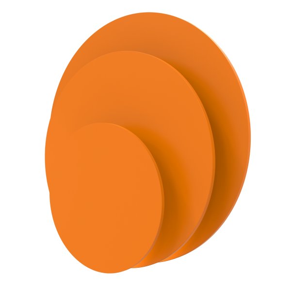 Dekor Spanplatte 19mm Tischplatte rund melaminharzbeschichtet orange mit ABS Kante Umleimer