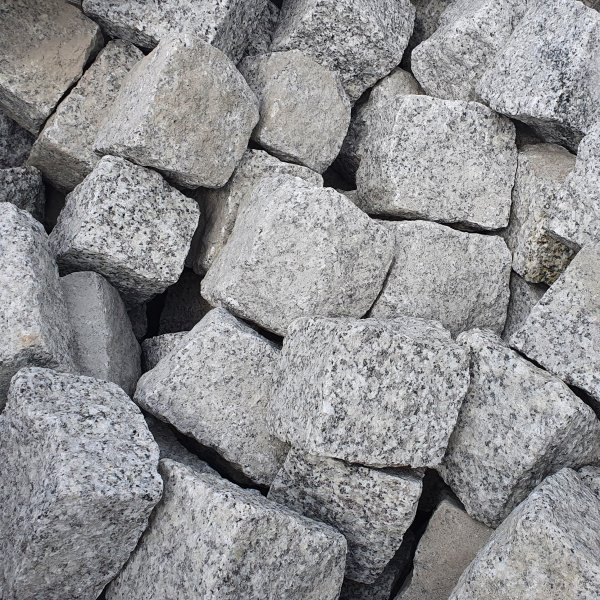 Granit Pflastersteine Naturstein 9/11 grau 1 Tonne