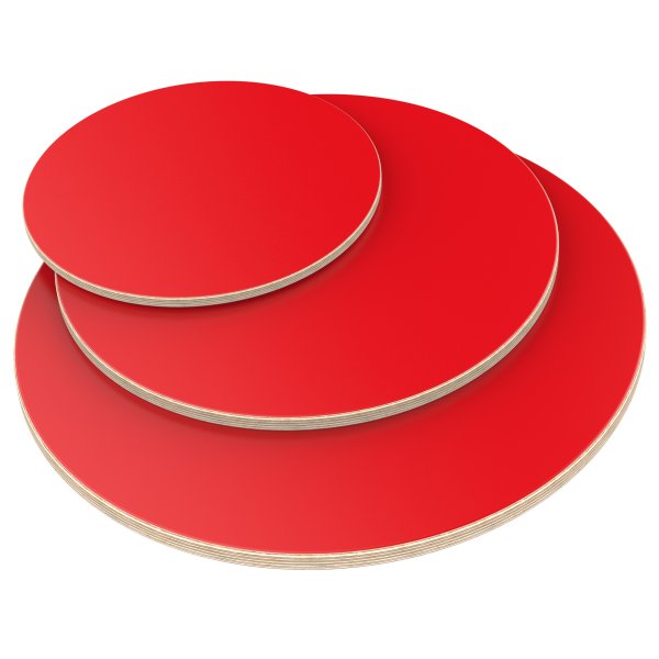 Multiplexplatte Holzplatte Tischplatte Rund melaminbeschichtet rot