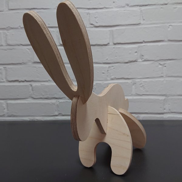 3D Holzbausatz Multiplex Birkenholz Modell Hase