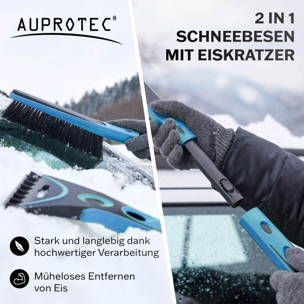 Auto Schneebesen mit Eiskratzer 2in1 abnehmbarer Scheibenkratzer aus robustem ABS