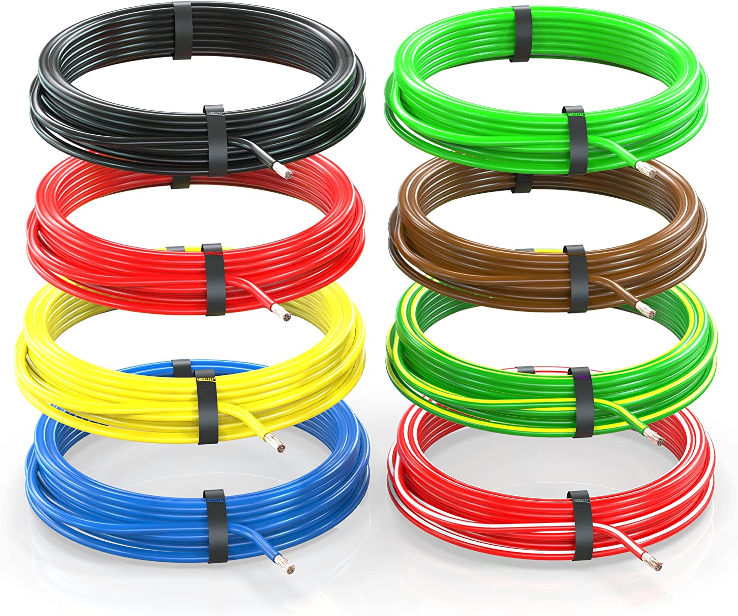 8x 1m Fahrzeugleitung 6,00 mm² FLRY-B Kfz Kabel Set: 8 Farben á