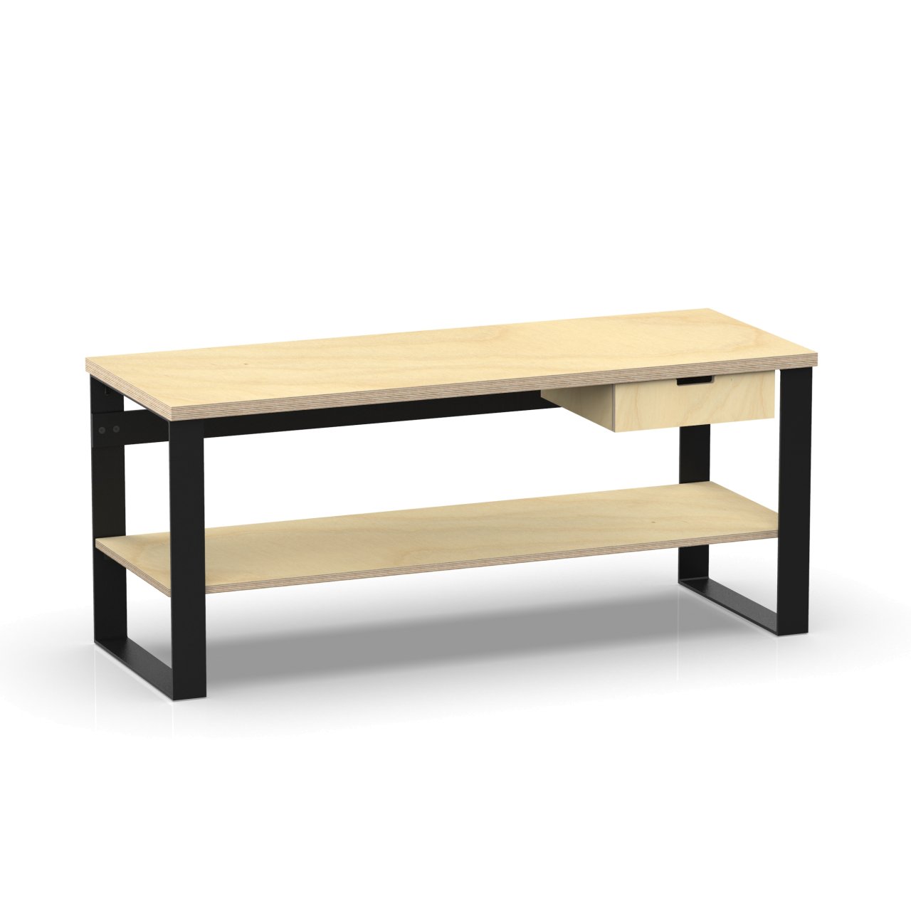 Profi Design Werkbank 2000 x 750 x 850 mm mit 40 mm Arbeitsplatte + Boden mit Schubkasten rechts