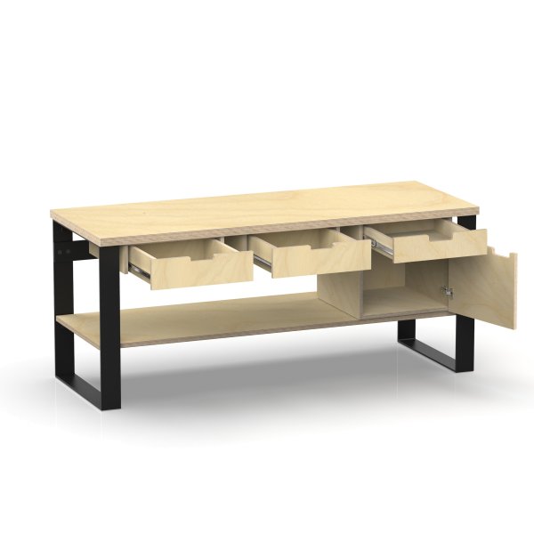 Profi Design Werkbank 1800 x 750 x 850 mm + 40mm Arbeitsplatte + Boden
