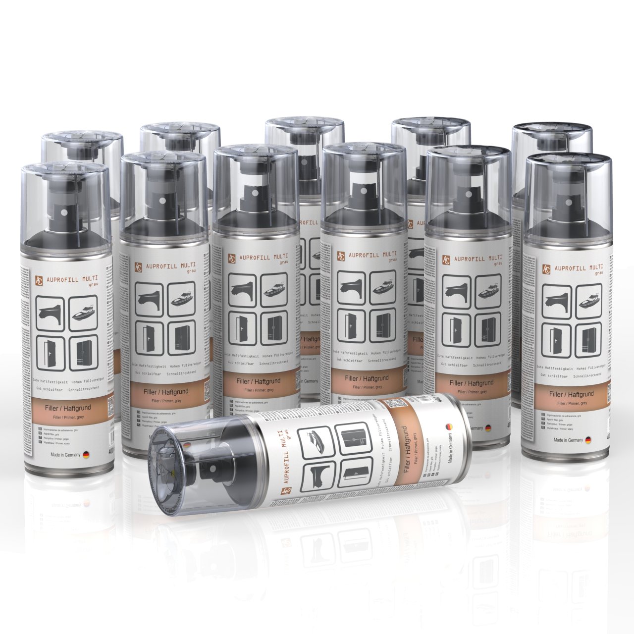 12 Dosen AUPROFILL MULTI Filler Haftgrund grau 400ml