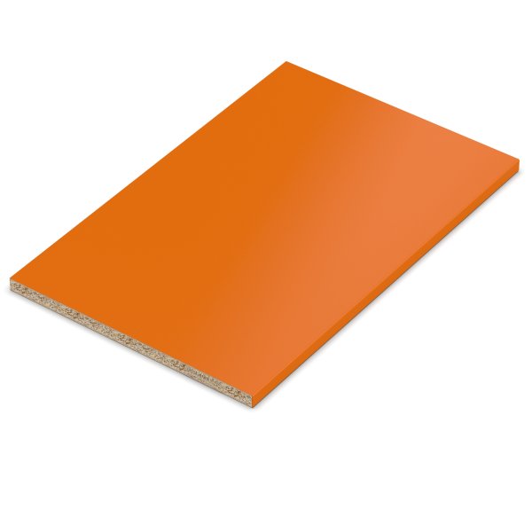 19 mm Einlegeboden Regalboden orange melaminharzbeschichtet mit ABS Kante max 1000 x 800