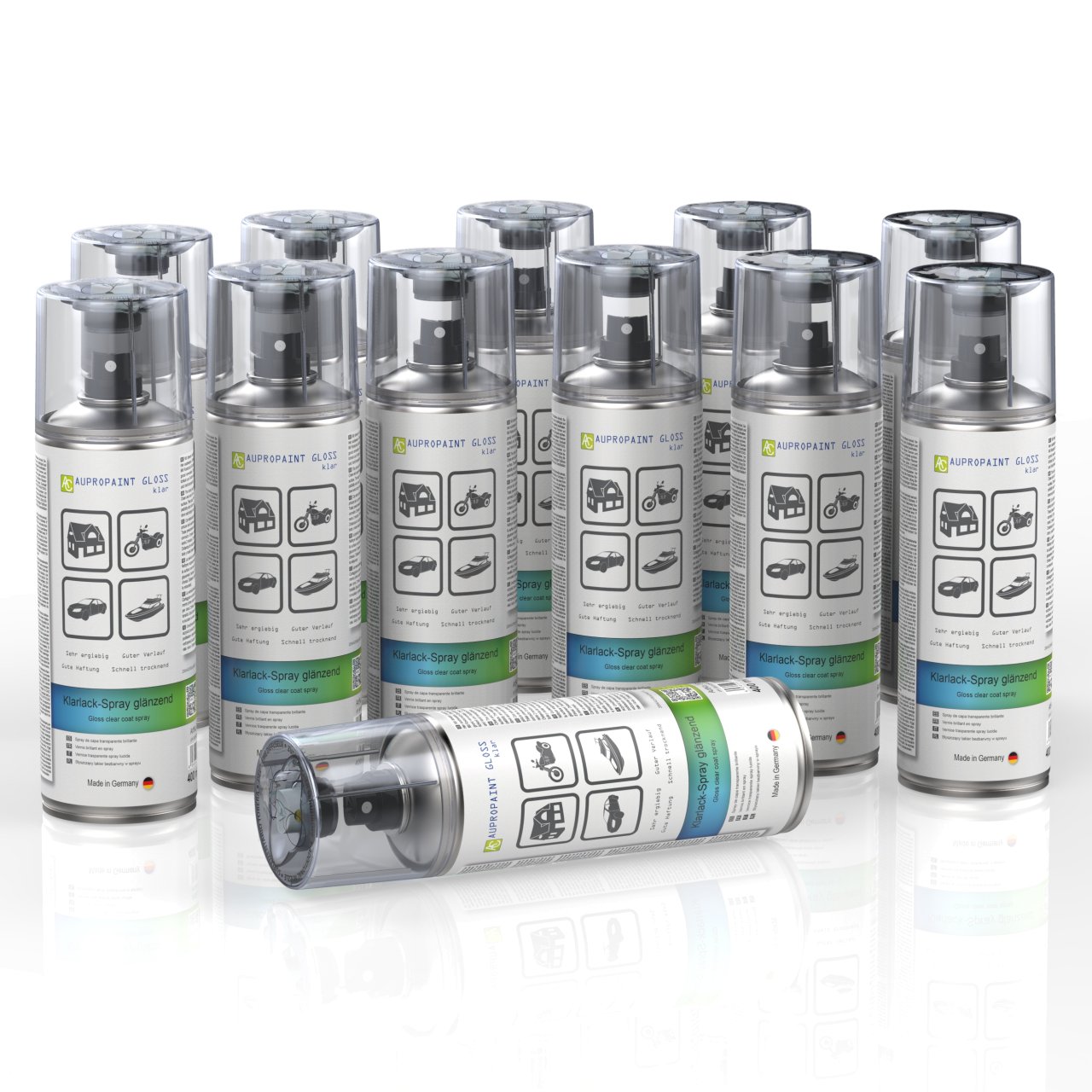 12 Dosen AUPROPAINT GLOSS Klarlack Spray glänzend 400ml