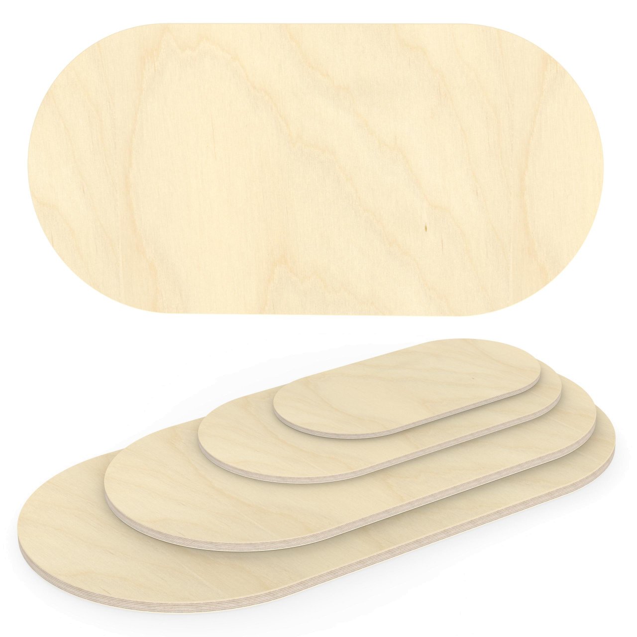 400x200 mm Multiplexplatte Holzplatte Tischplatte Oval 18 mm Sperrholz Platte Birke