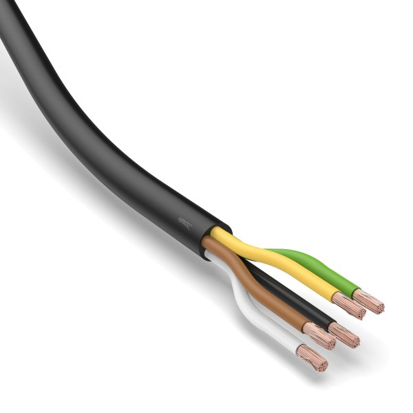 1m de câble de remorque 5x 1,5 mm² câble rond 5 pôles/brins