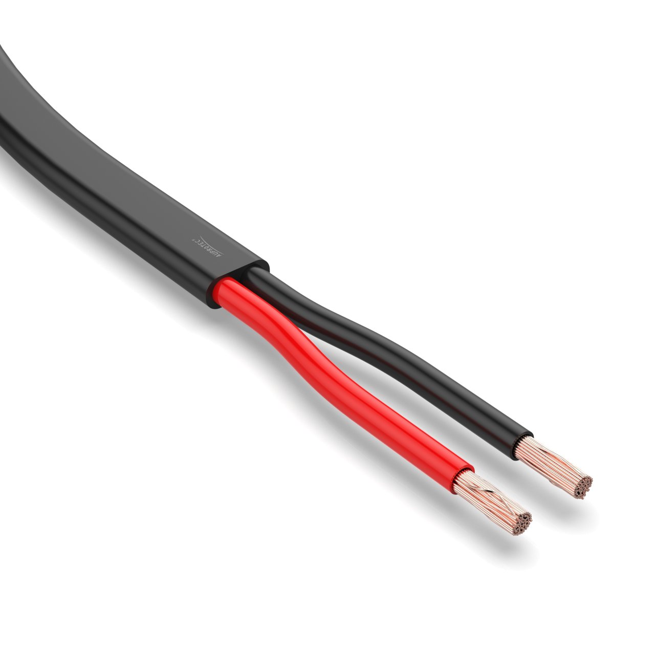 Flachkabel 2 x 1,0 mm² schwarz/rot Kfz Leitung Meterware 2 polig/adrig