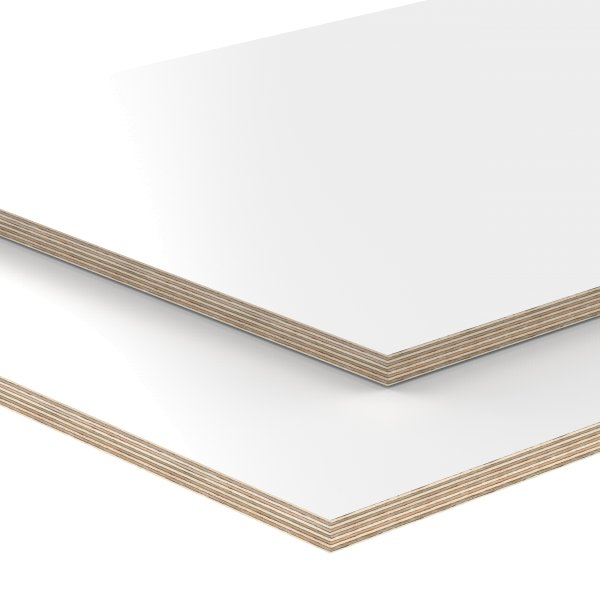 Multiplexplatte Holzplatte Tischplatte Birke melaminbeschichtet weiß