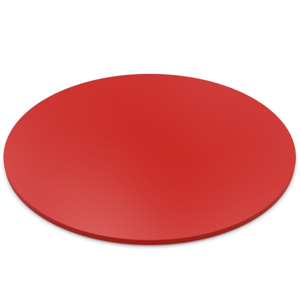 Dekor Spanplatte 19mm Tischplatte rund melaminharzbeschichtet rot mit ABS Kante Umleimer