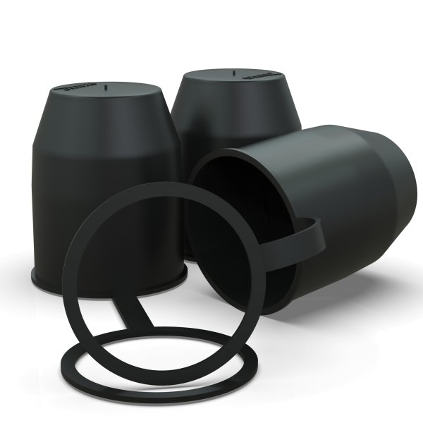 Schutzkappe Anhängerkupplung mit Sicherungsring für Kugelkopf-Kupplung schwarz
