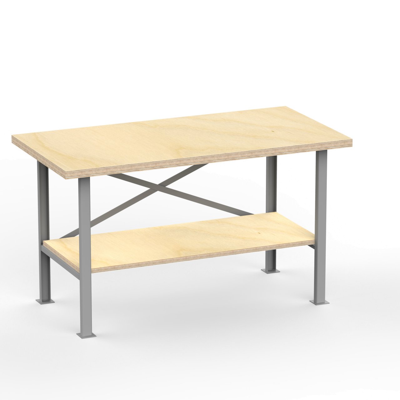 Profi Werkbank 1250 x 600 x 850 mm mit 40 mm Arbeitsplatte und Boden