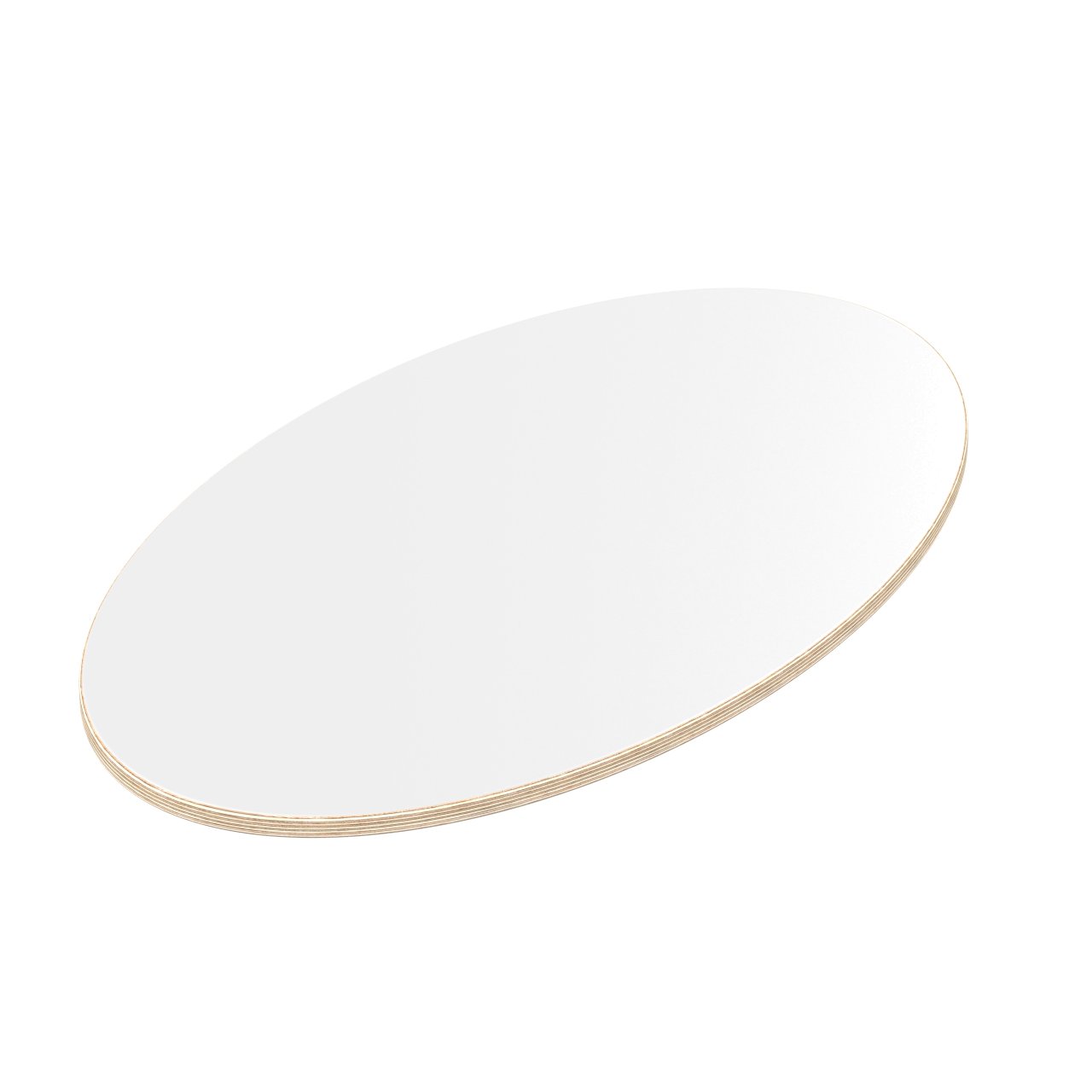 1300x1000 mm Multiplexplatte Ellipse weiß melaminbeschichtet Tischplatte Holzplatte 18 mm
