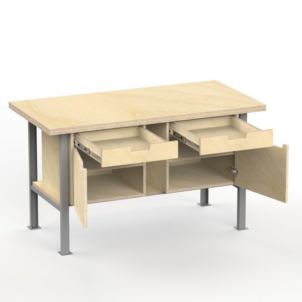 Profi Werkbank 1500 x 600 x 850 mm + 40mm Arbeitsplatte und Boden