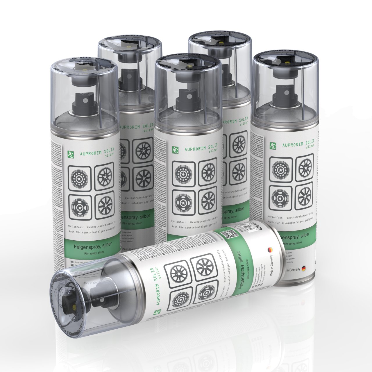 6 Dosen AUPRORIM SOLID Felgensilber 400ml