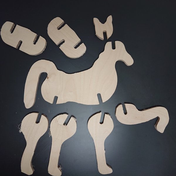 3D Holzbausatz Multiplex Birkenholz Konstruktions-Puzzle Modell Pony