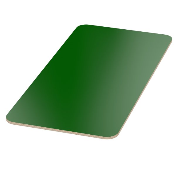 Multiplexplatte Holzplatte Tischplatte Birke melaminbeschichtet grün Eckenradius 100 mm