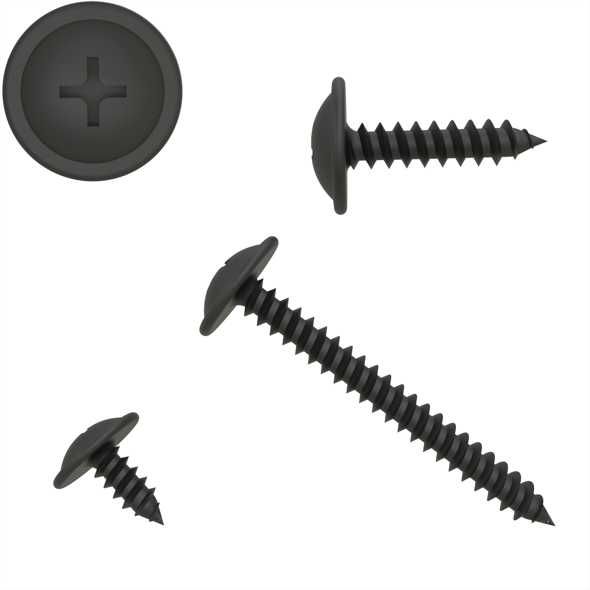 Blechschrauben Flachkopf mit Scheibe TORX schwarz verzinkt DIN 7049 Auswahl 4,2 x 16 mm 20 Stück