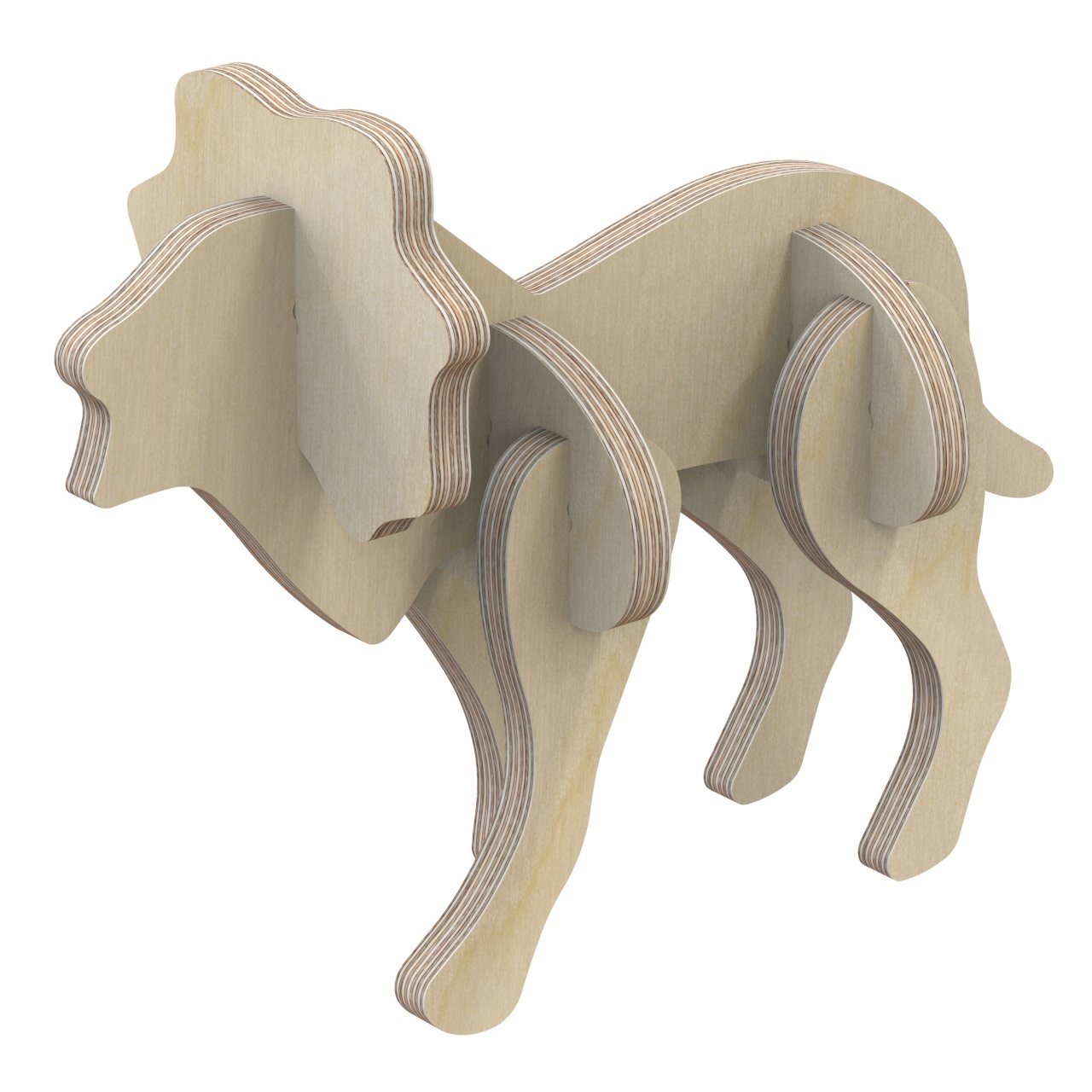 3D Holzbausatz Multiplex Birkenholz Konstruktions-Puzzle Modell Löwe