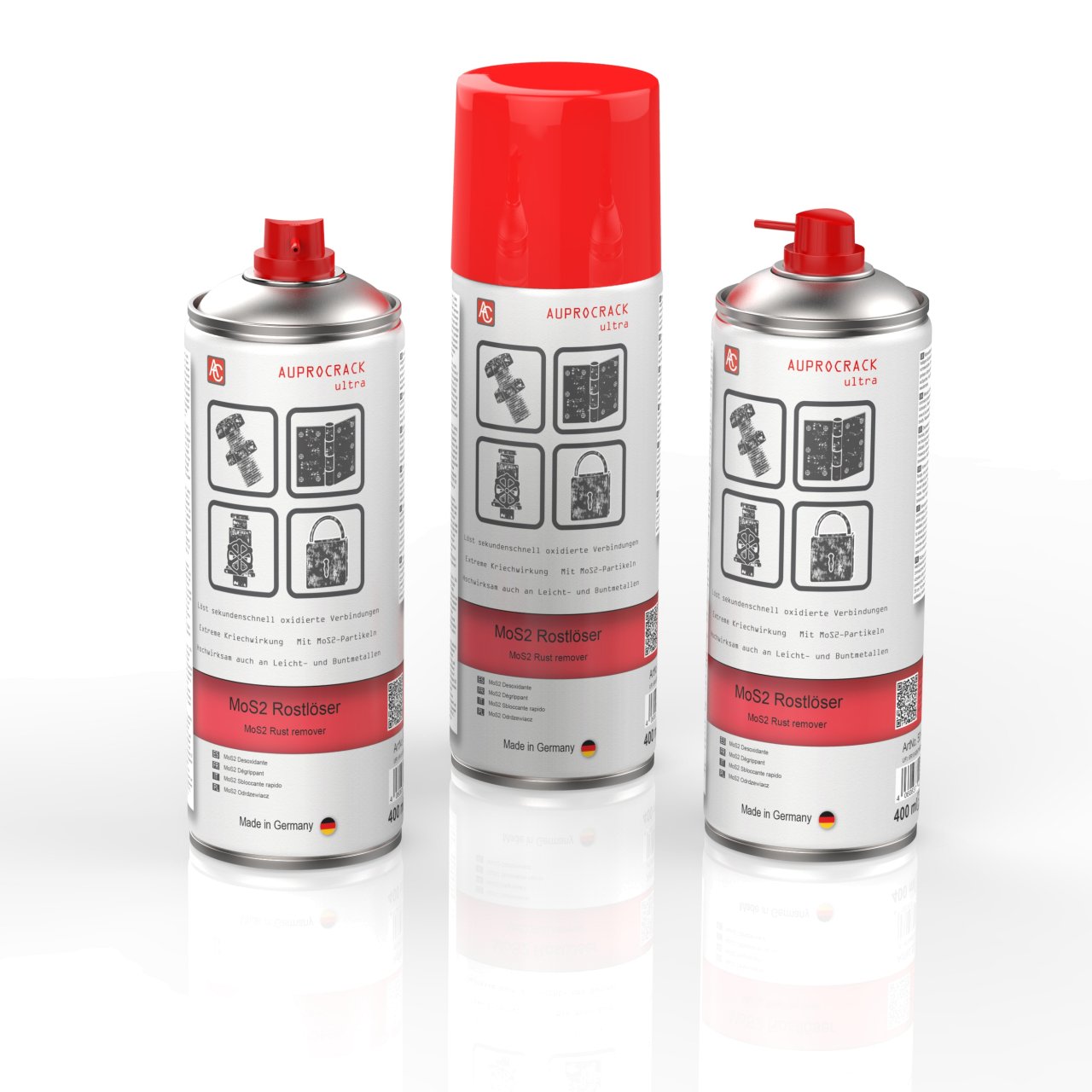 3 Dosen AUPROCRACK ultra Rostlöser MoS2 Kriechöl Rostentferner Spray 400ml