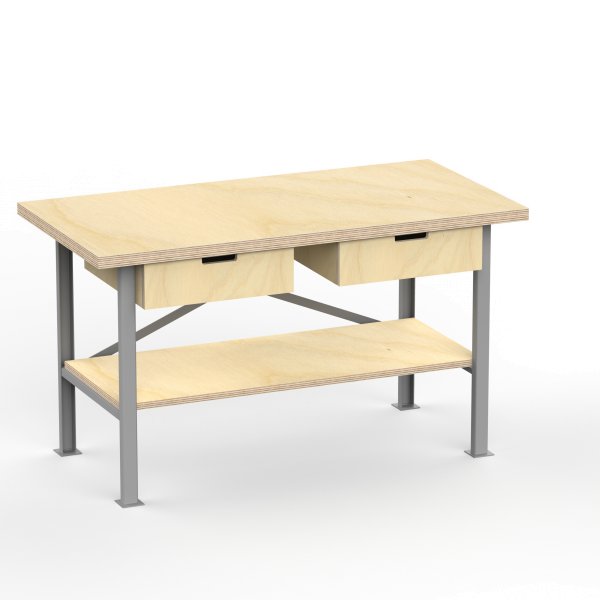 Profi Werkbank 1500 x 600 x 850 mm + 40mm Arbeitsplatte und Boden