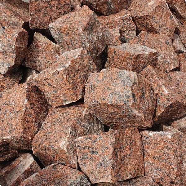 Granit Pflastersteine Naturstein 9/11 rot als Kleinmenge