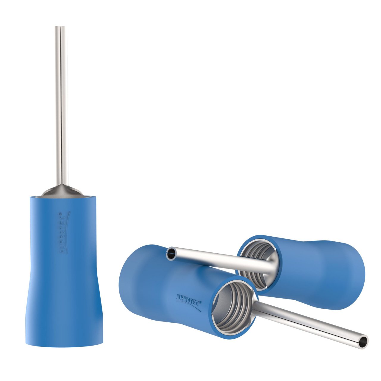 10 Stiftkabelschuhe 1,5 - 2,5 mm² PTV blau Teilisoliert Stiftlänge 9 mm | max 27A