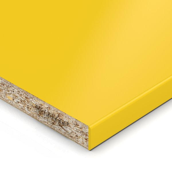 19 mm Einlegeboden Regalboden gelb melaminharzbeschichtet mit ABS Kante max 1000 x 800