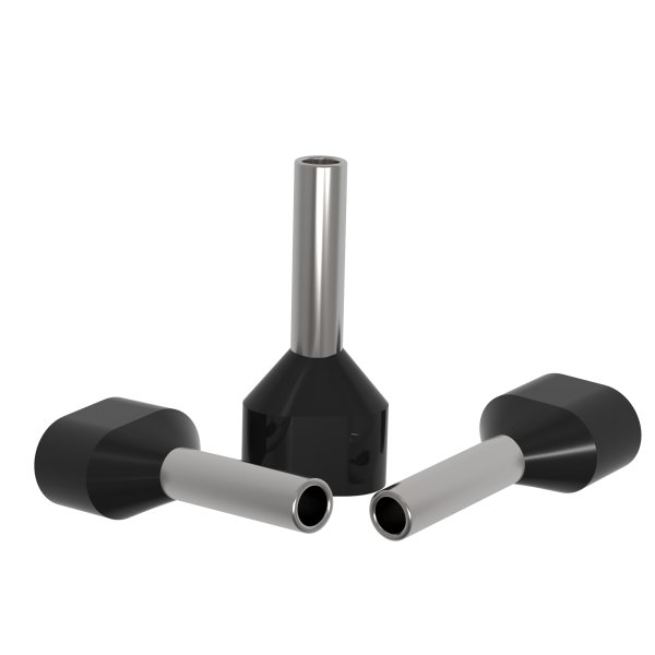 Twin Aderendhülsen 1,5 mm² isoliert schwarz | auprotec.com