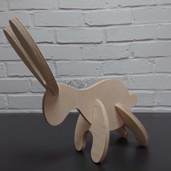 3D Holzbausatz Multiplex Birkenholz Konstruktions-Puzzle Modell Hase