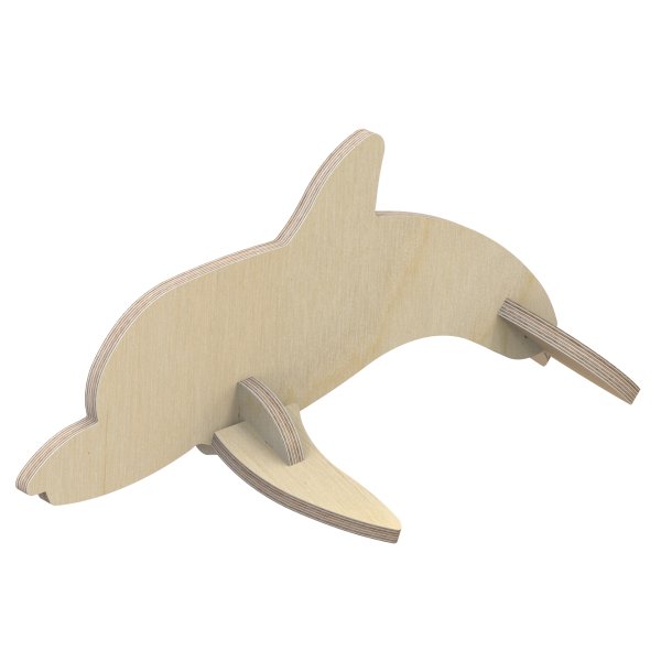 3D Holzbausatz Multiplex Birkenholz Konstruktions-Puzzle Modell Delfin