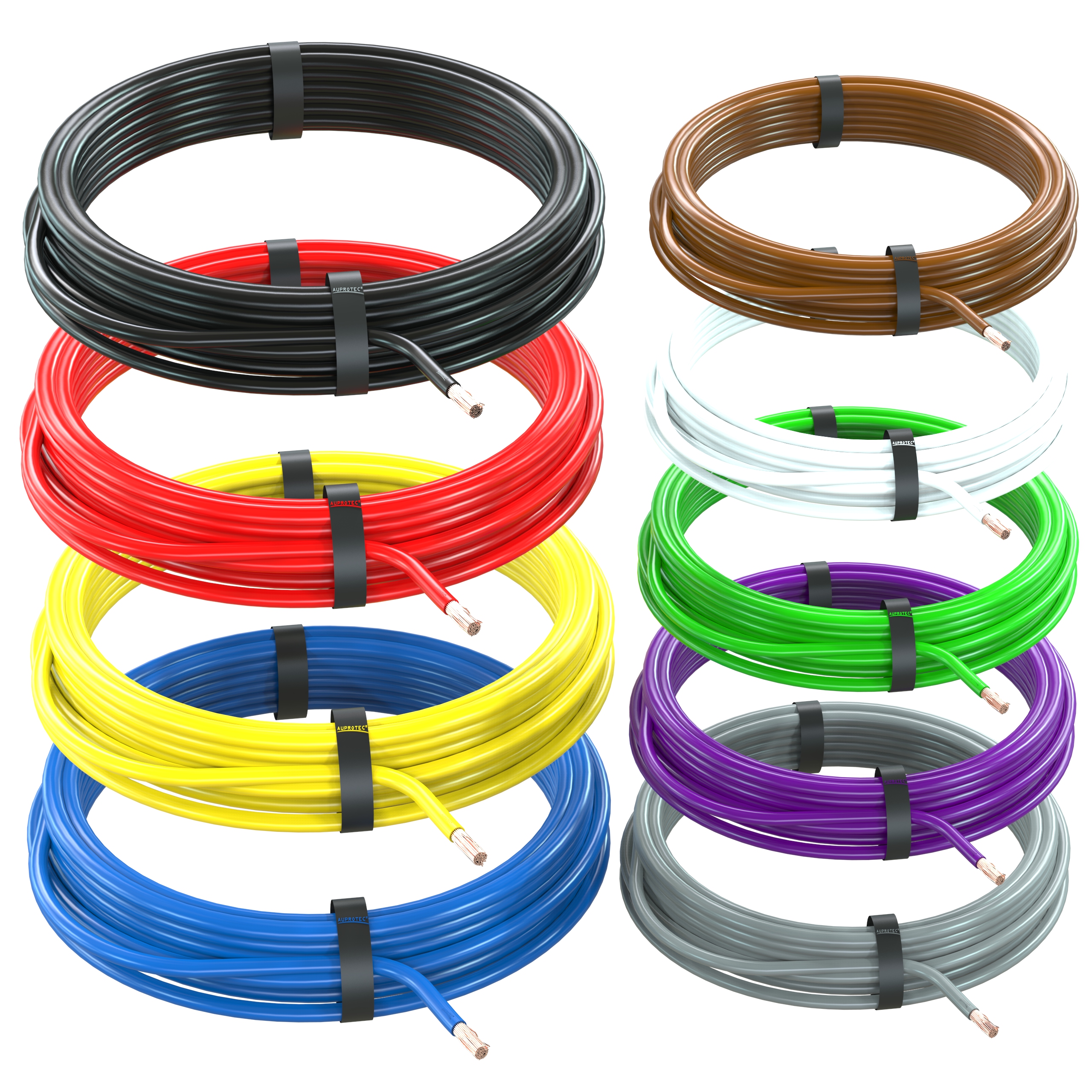 9x 1m Fahrzeugleitung 0,75 mm² FLRY-B Kfz Kabel Set: 9 Farben á 1 Meter
