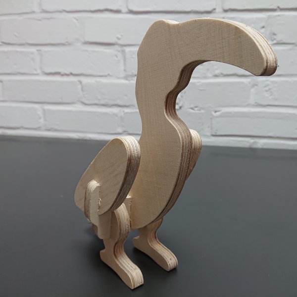 3D Holzbausatz Multiplex Birkenholz Modell Tukan