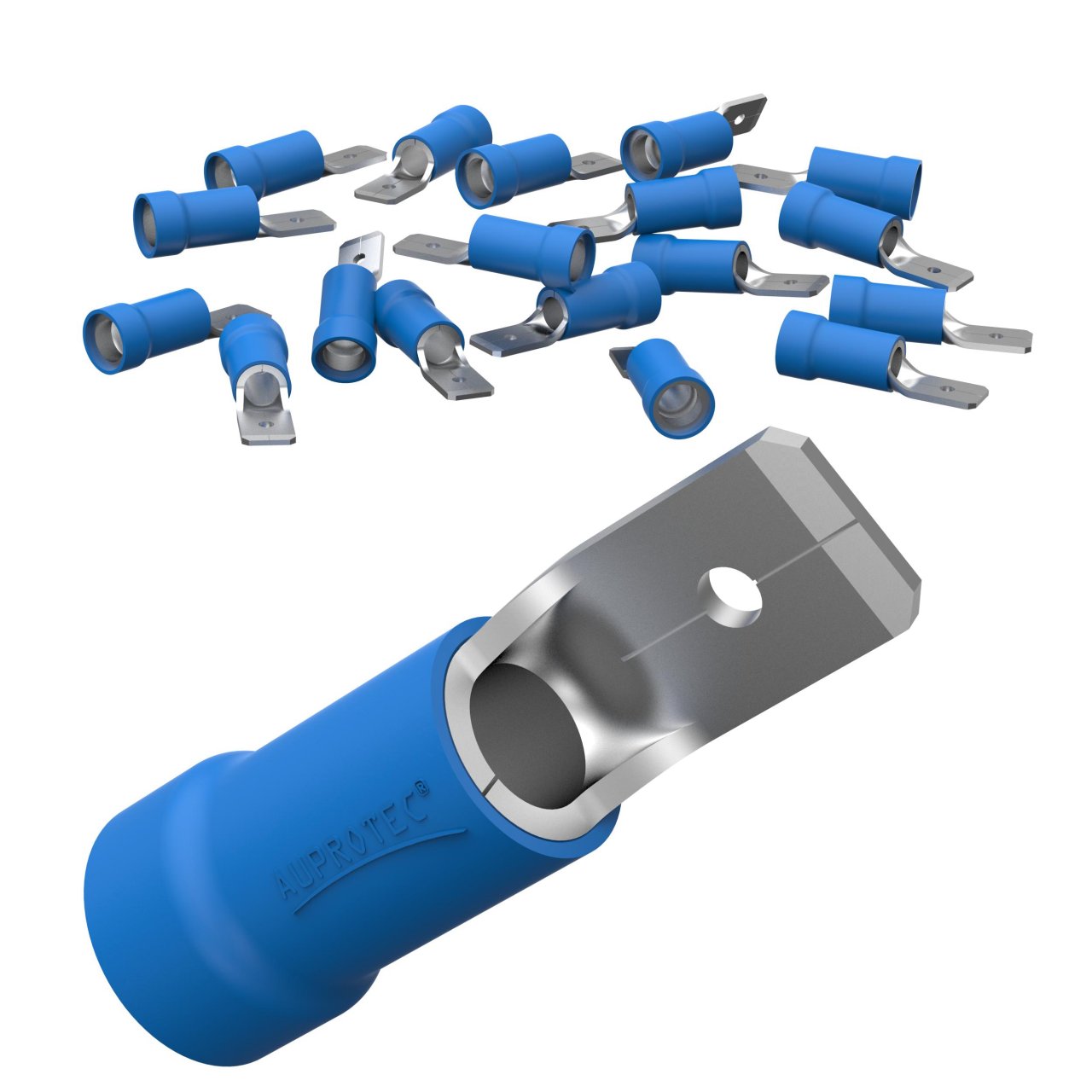 25 Flachstecker männlich 1,5 - 2,5 mm² Teilisoliert MDD | Steckbreite: 6,3 mm