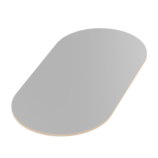 Multiplexplatte Holzplatte Tischplatte Oval melaminbeschichtet grau