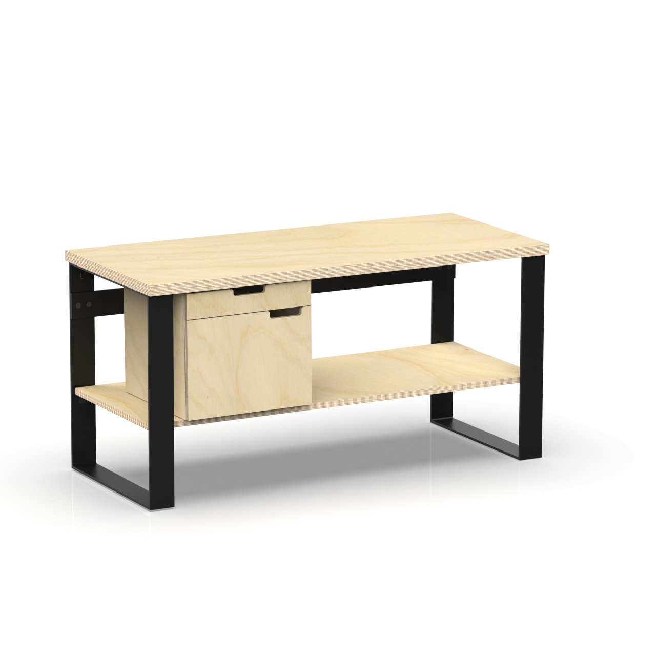 Profi Design Werkbank 1500 x 750 x 850 mm mit 40 mm Arbeitsplatte und Boden + 1 Schrank links
