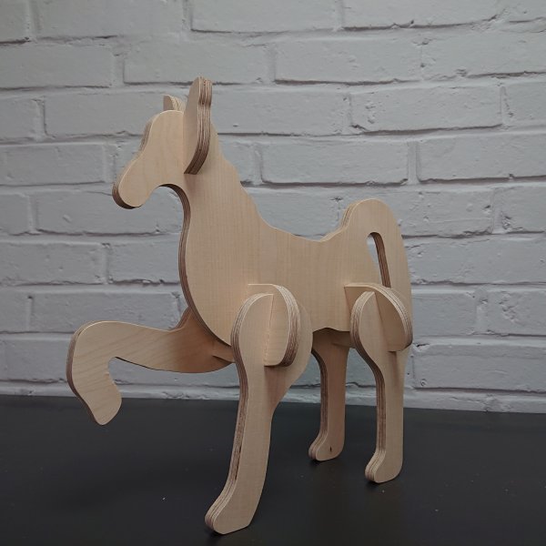 3D Holzbausatz Multiplex Birkenholz Modell Pony