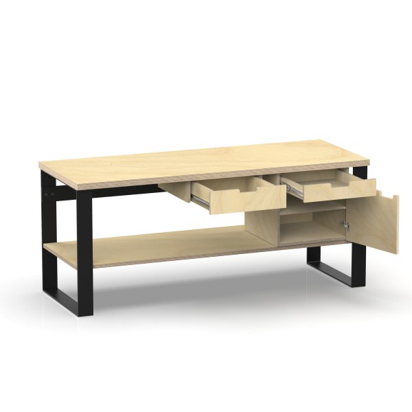 Profi Design Werkbank 2000 x 750 x 850 mm + 40mm Arbeitsplatte + Boden