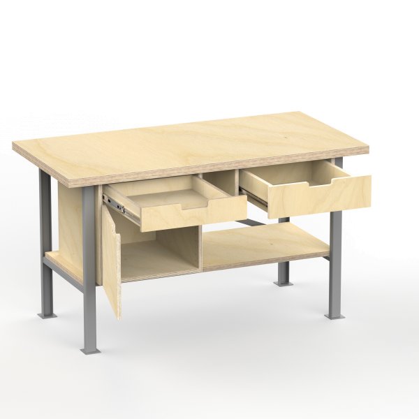 Profi Werkbank 1500 x 800 x 850 mm + 40mm Arbeitsplatte und Boden