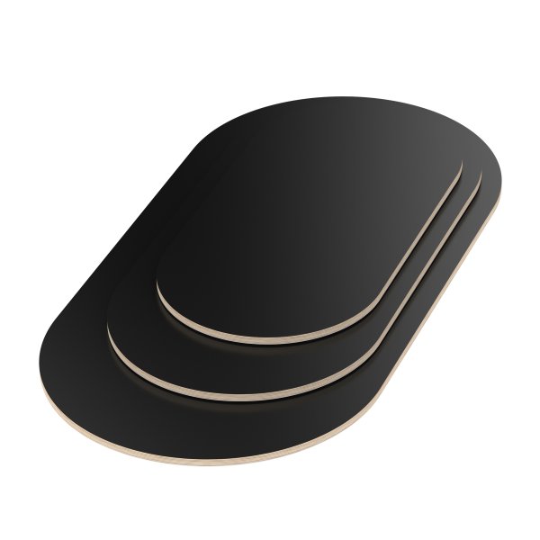 Multiplexplatte Holzplatte Tischplatte Oval melaminbeschichtet schwarz