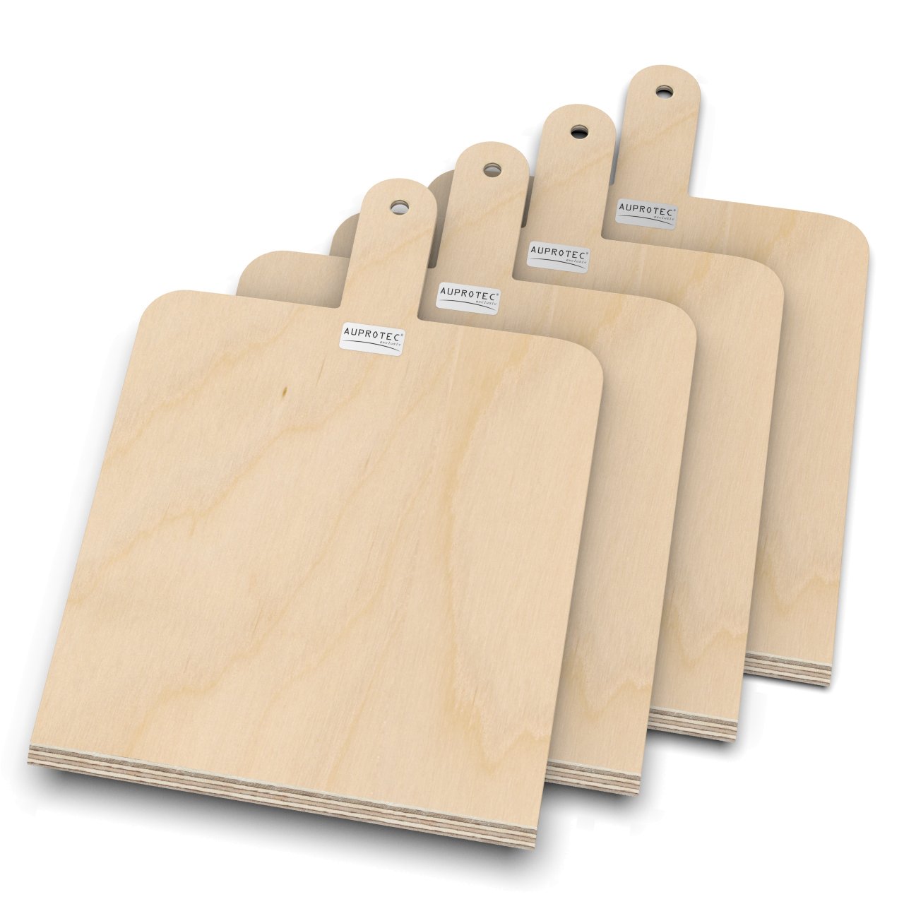 4 Pizzaschaufeln M (26 x 26 cm) Holz Pizzaschieber Pizzabretter Birke geschliffen Modell Danny