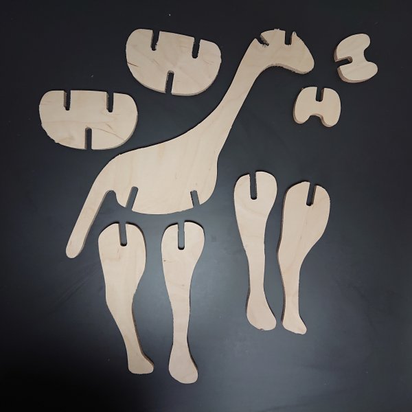 3D Holzbausatz Multiplex Birkenholz Konstruktions-Puzzle Modell Giraffe