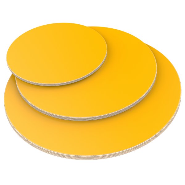Multiplexplatte Holzplatte Tischplatte Rund melaminbeschichtet gelb
