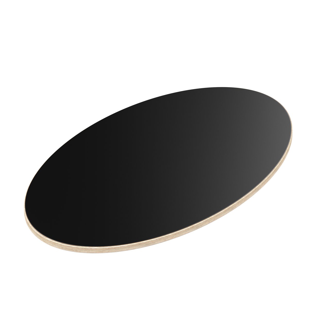 1400x400 mm Multiplexplatte Ellipse schwarz melaminbeschichtet Tischplatte Holzplatte 18 mm