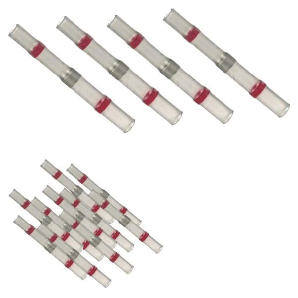 Schrumpfverbinder 0,5 mm² bis 1,5 mm² Stoßverbinder mit Schrumpfschlauch rot